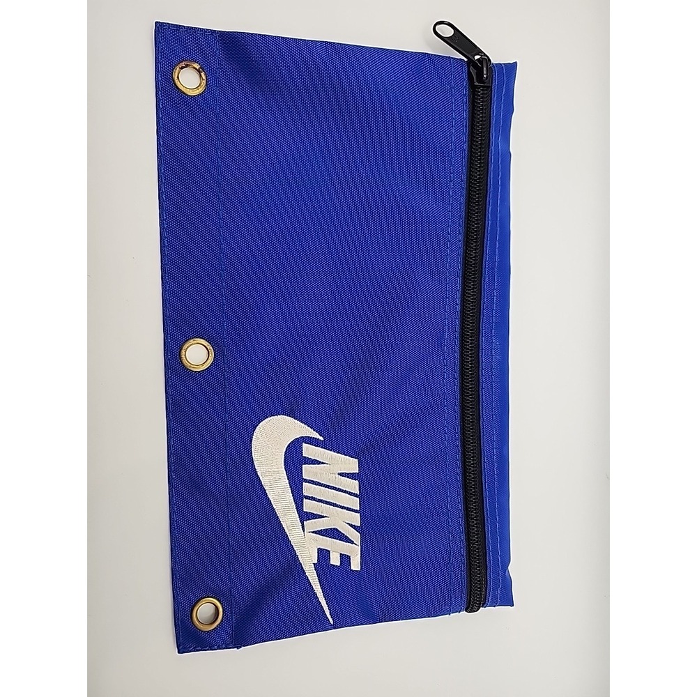 Nike‎ Swoosh Vintage 90s Notebook Pencil Holder Pouch Blue for 3-ring binder
